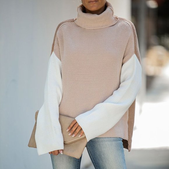 Vici Sweaters - Vici COLORBLOCK TURTLENECK SWEATER M/L